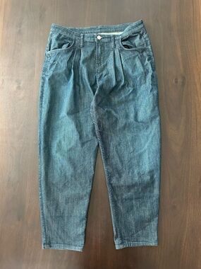 Helmut Lang Men's Relaxed Pleated Jeans - Dark Blue Wash